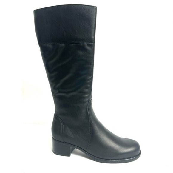 La Canadienne Women's Passion Knee High Boots Black Leather Size 10WW